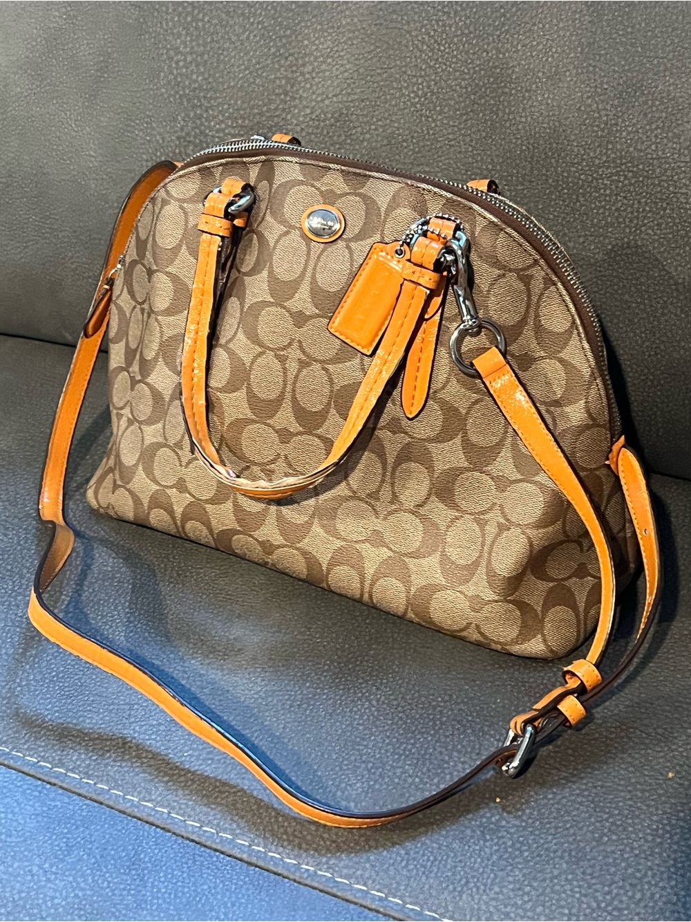 Coach Signature Peyton Cora Domed Satchel